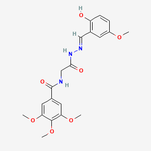 N-(2-{2-[(E)-1-(2-Hydroxy-5-methoxyphenyl)methylidene]hydrazino}-2-oxoethyl)-3,4,5-trimethoxybenzamide