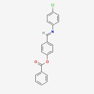 molecular formula C20H14ClNO2 B11104926 4-{(E)-[(4-chlorophenyl)imino]methyl}phenyl benzoate 