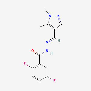 N'-[(E)-(1,5-Dimethyl-1H-pyrazol-4-yl)methylidene]-2,5-difluorobenzohydrazide