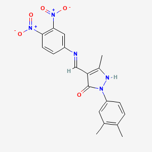 (4Z)-2-(3,4-dimethylphenyl)-4-{[(3,4-dinitrophenyl)amino]methylidene}-5-methyl-2,4-dihydro-3H-pyrazol-3-one