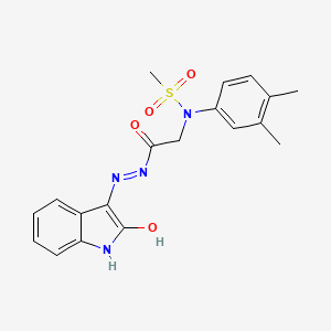 N-(3,4-Dimethylphenyl)-N-({N'-[(3Z)-2-oxo-2,3-dihydro-1H-indol-3-ylidene]hydrazinecarbonyl}methyl)methanesulfonamide