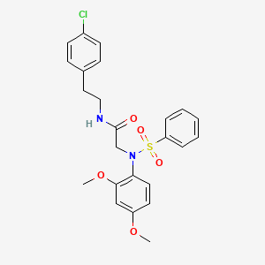 N-(4-Chlorophenethyl)-2-[2,4-dimethoxy(phenylsulfonyl)anilino]acetamide