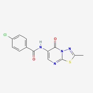 4-chloro-N-(2-methyl-5-oxo-5H-[1,3,4]thiadiazolo[3,2-a]pyrimidin-6-yl)benzamide