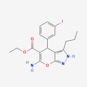 Ethyl 6-amino-4-(3-iodophenyl)-3-propyl-1,4-dihydropyrano[2,3-c]pyrazole-5-carboxylate