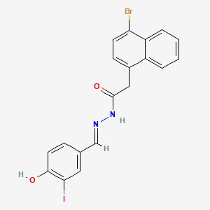 2-(4-bromonaphthalen-1-yl)-N'-[(E)-(4-hydroxy-3-iodophenyl)methylidene]acetohydrazide