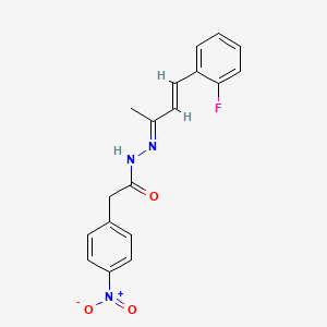 N'-[(2E,3E)-4-(2-fluorophenyl)but-3-en-2-ylidene]-2-(4-nitrophenyl)acetohydrazide