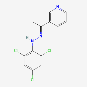 3-{(1E)-1-[2-(2,4,6-trichlorophenyl)hydrazinylidene]ethyl}pyridine