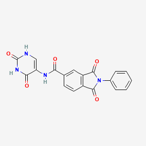 molecular formula C19H12N4O5 B11105066 N-(2,4-dioxo-1,2,3,4-tetrahydropyrimidin-5-yl)-1,3-dioxo-2-phenyl-2,3-dihydro-1H-isoindole-5-carboxamide 