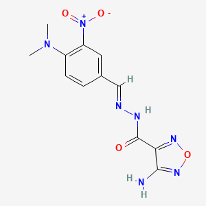 molecular formula C12H13N7O4 B11105072 4-Amino-N'-[(E)-[4-(dimethylamino)-3-nitrophenyl]methylidene]-1,2,5-oxadiazole-3-carbohydrazide 