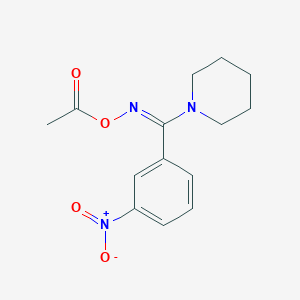 1-({[(E)-(3-nitrophenyl)(piperidin-1-yl)methylidene]amino}oxy)ethanone