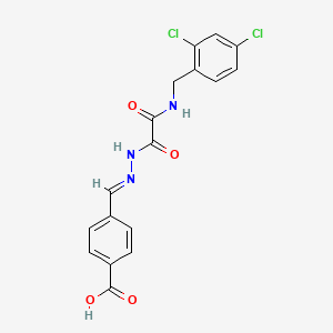 4-[(E)-(2-{[(2,4-dichlorobenzyl)amino](oxo)acetyl}hydrazinylidene)methyl]benzoic acid