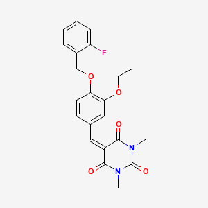 5-({3-Ethoxy-4-[(2-fluorophenyl)methoxy]phenyl}methylidene)-1,3-dimethyl-1,3-diazinane-2,4,6-trione