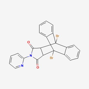 1,8-Dibromo-17-(pyridin-2-yl)-17-azapentacyclo[6.6.5.0~2,7~.0~9,14~.0~15,19~]nonadeca-2,4,6,9,11,13-hexaene-16,18-dione (non-preferred name)