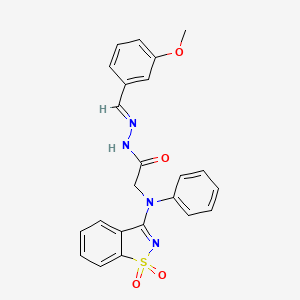 2-[(1,1-Dioxido-1,2-benzisothiazol-3-YL)(phenyl)amino]-N'-[(E)-(3-methoxyphenyl)methylene]acetohydrazide