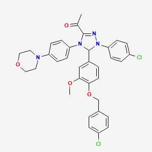 1-(5-{4-[(4-chlorobenzyl)oxy]-3-methoxyphenyl}-1-(4-chlorophenyl)-4-[4-(morpholin-4-yl)phenyl]-4,5-dihydro-1H-1,2,4-triazol-3-yl)ethanone