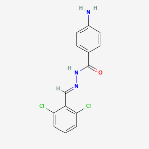 molecular formula C14H11Cl2N3O B11105170 4-amino-N'-[(E)-(2,6-dichlorophenyl)methylidene]benzohydrazide 