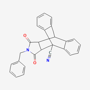 17-Benzyl-16,18-dioxo-17-azapentacyclo[6.6.5.0~2,7~.0~9,14~.0~15,19~]nonadeca-2,4,6,9,11,13-hexaene-1-carbonitrile (non-preferred name)