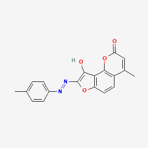 molecular formula C19H14N2O4 B11105244 (8Z)-4-methyl-8-[2-(4-methylphenyl)hydrazinylidene]-2H-furo[2,3-h]chromene-2,9(8H)-dione 