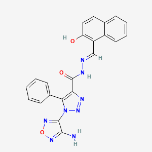 molecular formula C22H16N8O3 B11105254 1-(4-amino-1,2,5-oxadiazol-3-yl)-N'-[(E)-(2-hydroxynaphthalen-1-yl)methylidene]-5-phenyl-1H-1,2,3-triazole-4-carbohydrazide 