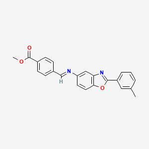 methyl 4-[(E)-{[2-(3-methylphenyl)-1,3-benzoxazol-5-yl]imino}methyl]benzoate