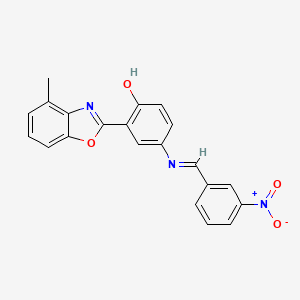 2-(4-methyl-1,3-benzoxazol-2-yl)-4-{[(E)-(3-nitrophenyl)methylidene]amino}phenol