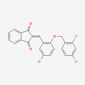 molecular formula C23H13BrCl2O3 B11105274 2-{5-bromo-2-[(2,4-dichlorobenzyl)oxy]benzylidene}-1H-indene-1,3(2H)-dione 