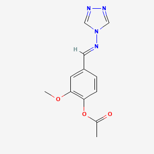 2-Methoxy-4-[(E)-(4H-1,2,4-triazol-4-ylimino)methyl]phenyl acetate