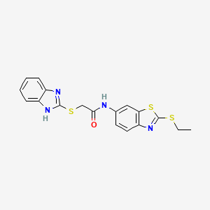 2-(1H-benzimidazol-2-ylsulfanyl)-N-[2-(ethylsulfanyl)-1,3-benzothiazol-6-yl]acetamide