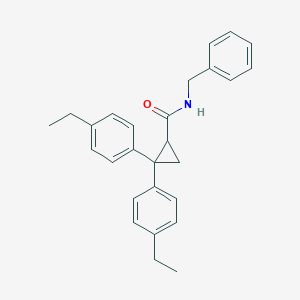 molecular formula C27H29NO B11105297 N-benzyl-2,2-bis(4-ethylphenyl)cyclopropane-1-carboxamide 