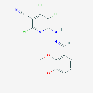 molecular formula C15H11Cl3N4O2 B11105306 2,4,5-trichloro-6-[(2E)-2-(2,3-dimethoxybenzylidene)hydrazinyl]pyridine-3-carbonitrile 