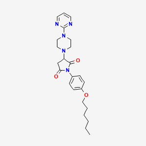 1-[4-(Hexyloxy)phenyl]-3-[4-(pyrimidin-2-yl)piperazin-1-yl]pyrrolidine-2,5-dione