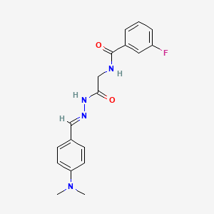 N-({N'-[(E)-[4-(Dimethylamino)phenyl]methylidene]hydrazinecarbonyl}methyl)-3-fluorobenzamide