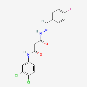 N-(3,4-dichlorophenyl)-3-[(2E)-2-(4-fluorobenzylidene)hydrazinyl]-3-oxopropanamide