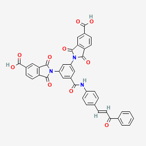 molecular formula C40H23N3O10 B11105372 2,2'-[5-({4-[(1E)-3-oxo-3-phenylprop-1-en-1-yl]phenyl}carbamoyl)benzene-1,3-diyl]bis(1,3-dioxo-2,3-dihydro-1H-isoindole-5-carboxylic acid) 