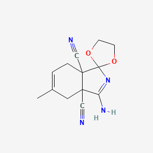 3'-Amino-5'-methyl-4',7'-dihydrospiro[1,3-dioxolane-2,1'-isoindole]-3a',7a'-dicarbonitrile