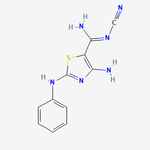 4-Amino-N-cyano-2-(phenylamino)thiazole-5-carboximidamide