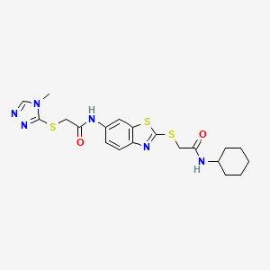 N-(2-{[2-(cyclohexylamino)-2-oxoethyl]sulfanyl}-1,3-benzothiazol-6-yl)-2-[(4-methyl-4H-1,2,4-triazol-3-yl)sulfanyl]acetamide