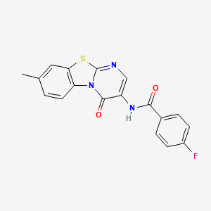 4-fluoro-N-(8-methyl-4-oxo-4H-pyrimido[2,1-b][1,3]benzothiazol-3-yl)benzamide