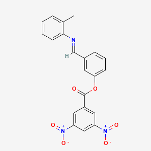 molecular formula C21H15N3O6 B11105408 3-{(E)-[(2-methylphenyl)imino]methyl}phenyl 3,5-dinitrobenzoate 