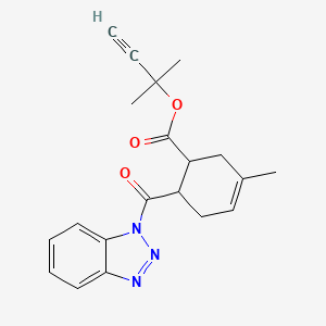 molecular formula C20H21N3O3 B11105412 2-methylbut-3-yn-2-yl 6-(1H-benzotriazol-1-ylcarbonyl)-3-methylcyclohex-3-ene-1-carboxylate 