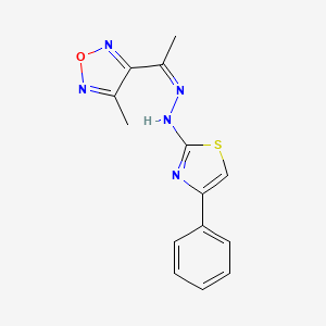 molecular formula C14H13N5OS B11105489 3-methyl-4-{(1Z)-1-[(2E)-(4-phenyl-1,3-thiazol-2(3H)-ylidene)hydrazinylidene]ethyl}-1,2,5-oxadiazole 