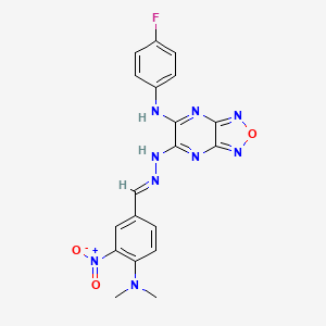 6-{(2E)-2-[4-(dimethylamino)-3-nitrobenzylidene]hydrazinyl}-N-(4-fluorophenyl)[1,2,5]oxadiazolo[3,4-b]pyrazin-5-amine