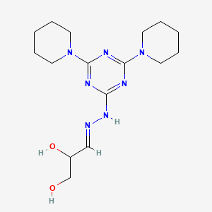 (1E)-2,3-dihydroxypropanal (4,6-dipiperidin-1-yl-1,3,5-triazin-2-yl)hydrazone