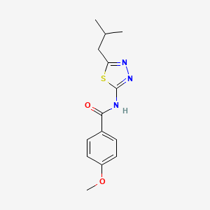 molecular formula C14H17N3O2S B11105527 4-methoxy-N-[5-(2-methylpropyl)-1,3,4-thiadiazol-2-yl]benzamide 