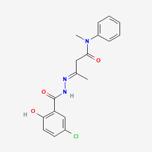 (3E)-3-{2-[(5-chloro-2-hydroxyphenyl)carbonyl]hydrazinylidene}-N-methyl-N-phenylbutanamide