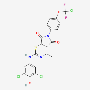 1-{4-[chloro(difluoro)methoxy]phenyl}-2,5-dioxopyrrolidin-3-yl N-(3,5-dichloro-4-hydroxyphenyl)-N'-ethylcarbamimidothioate