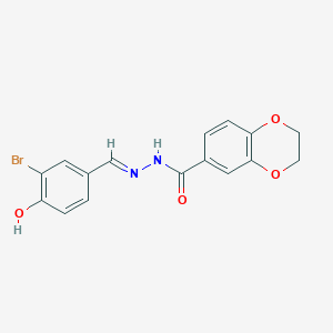 N'-[(E)-(3-bromo-4-hydroxyphenyl)methylidene]-2,3-dihydro-1,4-benzodioxine-6-carbohydrazide