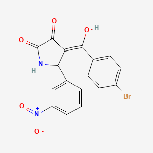 molecular formula C17H11BrN2O5 B11105565 4-[(4-bromophenyl)carbonyl]-3-hydroxy-5-(3-nitrophenyl)-1,5-dihydro-2H-pyrrol-2-one 