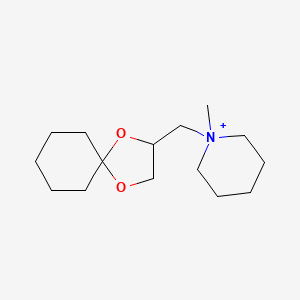 molecular formula C15H28NO2+ B11105579 1-(1,4-Dioxaspiro[4.5]dec-2-ylmethyl)-1-methylpiperidinium 