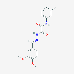 molecular formula C18H19N3O4 B11105588 2-[(2E)-2-(3,4-dimethoxybenzylidene)hydrazino]-N-(3-methylphenyl)-2-oxoacetamide 